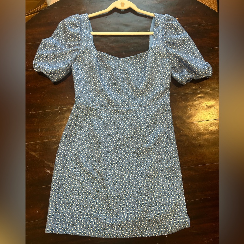 French Connection Puff Sleeve Mini Dress